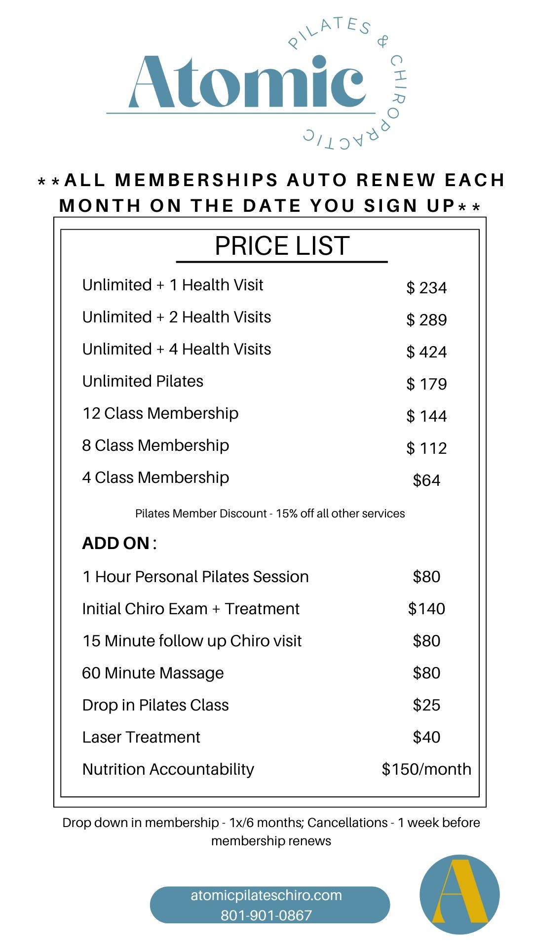 Pricing for Pilates and Chiropractic